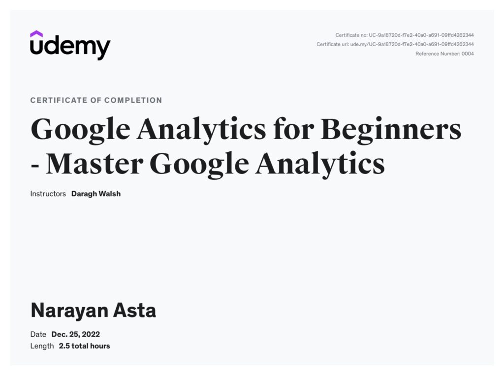 google analytic udemy